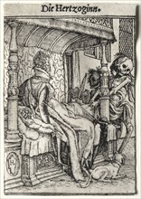 Dance of Death:  The Duchess. Hans Holbein (German, 1497/98-1543). Woodcut