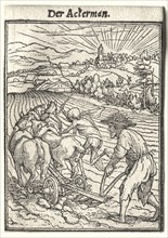 Dance of Death:  The Ploughman. Hans Holbein (German, 1497/98-1543). Woodcut