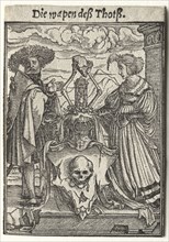 Dance of Death:  The Coat of Arms of Death. Hans Holbein (German, 1497/98-1543). Woodcut