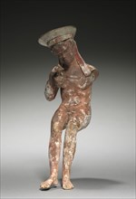 Negroid Hermaphrodite, 300s BC. Greece, 4th Century BC. Painted terracotta; overall: 19.1 cm (7 1/2