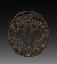 Sword Guard, 1800's. Japan, 19th century. Bronze?; overall: 8.3 x 7.5 cm (3 1/4 x 2 15/16 in.).