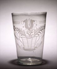Beaker, late 1700s. America, late 18th century. Glass; diameter: 14 cm (5 1/2 in.); overall: 19.4 x