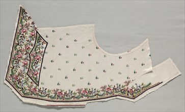 Front Half of a Vest, late 1700s. England, late 18th century. Embroidery, silk; overall: 58.4 x 25