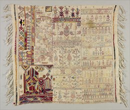 Sampler, 19th century. Morocco, Salé, 19th century. Embroidery: silk on cotton tabby ground;