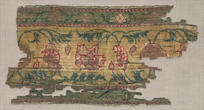 Fragment of the Border of a Velvet Carpet, 16th century. India, 16th century. average: 30.5 x 17.2