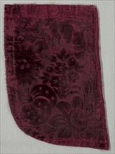Fragments of a Chasuble, 1600s. Italy, 17th century. Velvet; overall: 24 x 16 cm (9 7/16 x 6 5/16