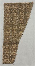 Lampas with animals in squares, late 1200s - 1300s. Probably Iran. Lampas and taqueté: silk and