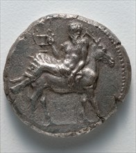 Tetradrachm: Silenus on a Donkey (obverse), 430 BC. Greece, Eritrea, 5th century BC. Silver;