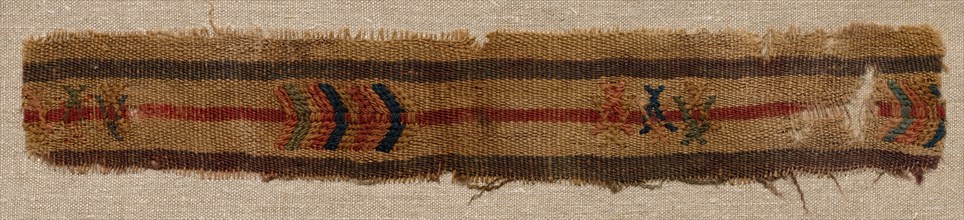 Wool Embroidery, 700s - 800s. Egypt, early Islamic period, 8th-9th century. Wool embroidery on wool