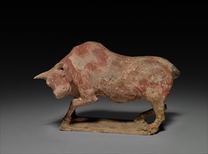 Bull, 618-907. China, Tang dynasty (618-907). Painted earthenware; overall: 16.2 cm (6 3/8 in.).