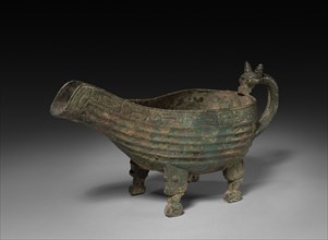 Yi:  Libation Vessel, c. 900-600 BC. China, Zhou dynasty (c. 1046-256 BC). Bronze; overall: 21.9 cm