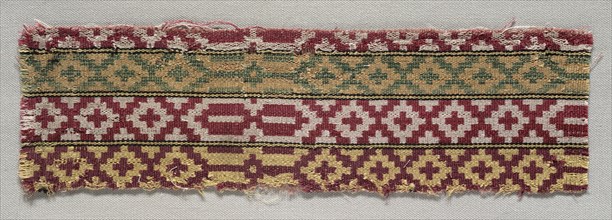 Textile Fragment, 19th century. Morocco, 19th century. Plain compound cloth; silk; average: 23 x 6