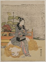 Youth Representing Monju, God of Wisdom on a Lion, c. 1767. Suzuki Harunobu (Japanese, 1724-1770).