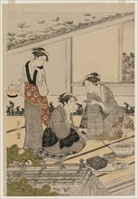 Women in a Tea House, late 1780s. Kubo Shunman (1757-1820). Color woodblock print; sheet: 33 x 23