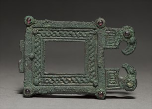 Buckle, 500s. Ostrogothic, Migration period, 6th century. Bronze and garnets; overall: 12.1 x 5.9