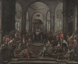 Interior of a Synagogue, c. 1725-1735. Alessandro Magnasco (Italian, 1667-1749). Oil on canvas;