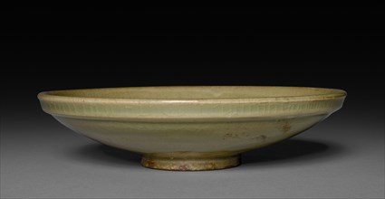 Saucer:  Northern Celadon Ware, Yaozhou type, 12th Century. China, late Northern Song dynasty