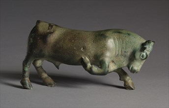Pawing Bull, 500-475 BC. South Italy, Lucania, Greece, early 5th Century BC. Bronze; overall: 9.8
