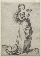 The First Wise Virgin. Martin Schongauer (German, c.1450-1491). Engraving