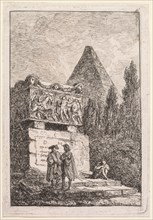 Les Soirées de Rome:  Le Sarcophage, 1763-1764. Hubert Robert (French, 1733-1808). Etching