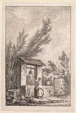 Les Soirées de Rome:  Le Puits, 1763-1764. Hubert Robert (French, 1733-1808). Etching