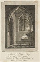 View of St. Edmund's Chapel in the Church of East Dereham, containing the Grave of William Cowper
