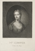 Mrs. Cowper, Mother of the Poet, 1802. William Blake (British, 1757-1827). Engraving
