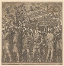 The Triumph of Julius Caesar:  Soldiers Carrying the Pictures of War, 1593-99. Andrea Andreani
