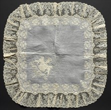 Handkerchief, 19th century. Switzerland, 19th century. Embroidery: linen; average: 43.8 x 43.8 cm