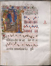 Antiphonary: Initial A, Resurrection, c. 1470-1480. Follower of Girolamo da Cremona (Italian). Ink,