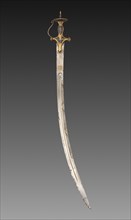 Silapa Sword, 1700s-1800s. India, 18th-19th Century. Gold with inlay and leather; overall: 92.7 cm
