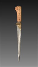 Dagger, 1700s-1800s. India, 18th-19th Century. Silver inlay and leather; overall: 42 cm (16 9/16 in
