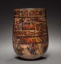 Vase with Trophy-heads and Warriors, c. 450-600. Peru, South Coast, Nasca, 5th-7th Century.