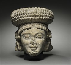 Head, 500-300 BC. Cyprus, 5th - 4th Century BC. Limestone; overall: 26.8 x 24.2 cm (10 9/16 x 9 1/2