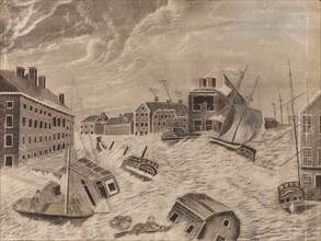 Market Square, Providence, Rhode Island, During the Great September Gale, 1815, 1815. America, 19th