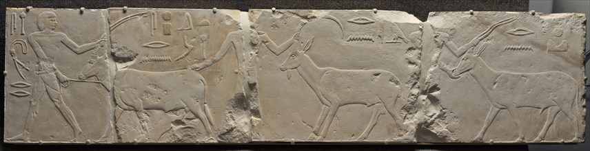 Relief of Men Bringing Desert Animals, c. 2311-2281 BC. Egypt, Saqqara, Old Kingdom, Early Dynasty
