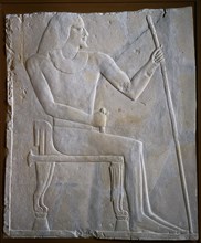 Relief of Nyankhnesut Seated, c. 2311-2281 BC. Egypt, Saqqara, Old Kingdom, Early Dynasty 6,