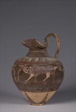 Oinochoe, 600s BC. Italy, Etruscan, 7th Century BC. Earthenware; overall: 30.6 cm (12 1/16 in.).