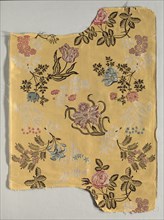 Strip of Brocaded Silk, 1700s. England, Spitalfields, 18th century. Silk; overall: 76.2 x 53.7 cm
