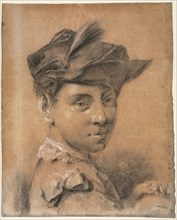 Head of a Young Man Wearing a Hat, before 1735. Giovanni Battista Piazzetta (Italian, 1682-1754).