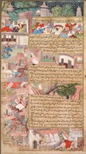 Page of disasters, from the Tarikh-i Alfi (History of the Thousand [Years]), c. 1595. India, Mughal