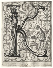 New ABC Booklet:  K, 1627. Lucas Kilian (German, 1579-1637). Engraving