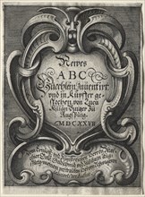 New ABC Booklet:  Title Page, 1627. Lucas Kilian (German, 1579-1637). Engraving