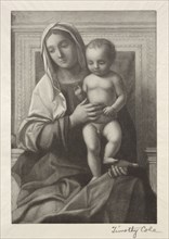 Old Italian Masters:  Madonna and Child, 1888-1892. Timothy Cole (American, 1852-1931). Wood