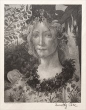 Old Italian Masters:  Head of Flora, 1888-1892. Timothy Cole (American, 1852-1931). Wood engraving