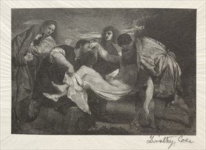 Old Italian Masters:  The Entombment, 1889. Timothy Cole (American, 1852-1931). Wood engraving