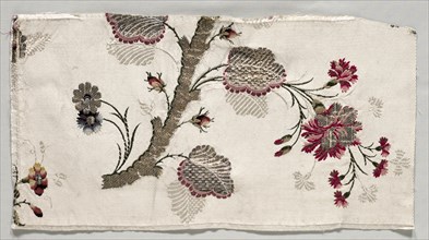 Textile Fragment, 1760-1780. Italy, 18th century. Brocade (?); silk and metal; overall: 48.2 x 25.4