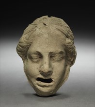 Head of a Weeping Woman, 1-200. Parthian, 1st-2nd Century. Terracotta; overall: 11.6 cm (4 9/16 in