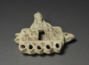Five Burner Lamp, 1-200. Parthian, 1st-2nd Century. Terracotta; overall: 12.4 x 11.2 cm (4 7/8 x 4