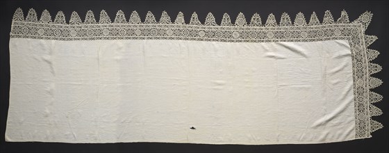 Needlepoint Lace (Reticella) Top of Linen Sheet, 17th century. Italy, Genoa, 17th century. Lace,